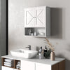 Farmhouse Bathroom Wall Cabinet, Wall Mounted Medicine Cabinet with Barn Doors and Adjustable Shelf for Laundry Room,White