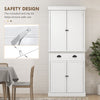 72" Kitchen Cabinet, Pantry Storage Cabinet with Doors and Shelves, Freestanding Food Pantry Cabinet, White