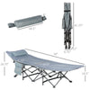 Heavy Duty 2 Person Camping Cot with Mattress for Adults With Portable Carrying Bag, Outdoor Folding Lightweight Sleeping Bed, Grey