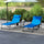 Folding Chaise Lounge Set with 5 Positions Reclining Back, Outdoor Patio Chaise Lounges for Pool Sunbathing Yard, 25.6" x 74" x 14.2", Blue