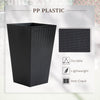 Set of 3 Tall Planters, Outdoor & Indoor Flower Pot Set for Front Door, Entryway, Patio and Deck, Black