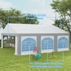 20' x 20' Heavy-duty Large Wedding Tent, Outdoor Carport Garage Party Tent, Patio Gazebo Canopy with Sidewall, Gray