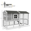 Wooden Chicken Coop with Run for 3-4 Chickens, Hen House with Nesting Box & Removable Tray, Outdoor Poultry Cage, 77.5" x 32.5" x 46", Gray