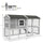 Wooden Chicken Coop with Run for 3-4 Chickens, Hen House with Nesting Box & Removable Tray, Outdoor Poultry Cage, 77.5" x 32.5" x 46", Gray