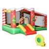 3-in-1 Kids Inflatable Bounce House Christmas Jumping Castle with Christmas Tree Pattern, Includes Trampoline, Pool, Slide, and Air Blower