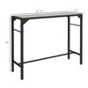 Bar Height Outdoor Table, Patio Bar Table with Built-In Bottle Opener, Plastic Top with Wood Grain, 47.25" x 15" x 39"