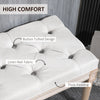46" Linen Upholstered Bedroom Bench, French End of Bed Bench with Thick Padded Cushion and Wooden Legs, Cream White
