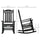 2PCs Outdoor Rocking Chair with Armrests, Fade-Resistant Waterproof HDPE for Indoor & Outdoor, Black