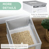 Fully Enclosed Cat Litter Box with Scoop, Hooded Cat Litter House, Gray
