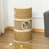 28 Inch Cat Condo, 3 Story Cat Hideaway with Sisal Scratching Pad