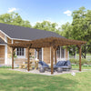 20' x 12' Outdoor Pergola, Wood Gazebo Grape Trellis with Stable Structure for Garden, Patio, Backyard, Deck