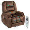 Power Lift Recliner Chair Sofa, Quick Assembly, Electric Riser and Recliner Chair with Vibration Massage, Heat & Side Pockets, Brown