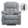 Electric Recliner Chair, Lift Chair for Elderly with Vibration Massage, Remote Control and Side Pockets, Gray