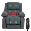Overstuffed Power Lift Recliner Chair with Vibration Massage and Heat, Side Pockets, Pocket Spring for Comfort-Seeking Adults – Gray
