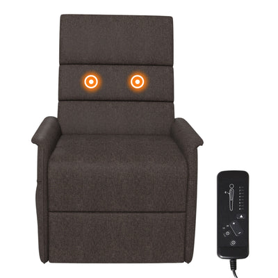 Electric Power Lift Recliner Chair Sofa with Massage & Vibration for Living Room Bedroom Office, Brown