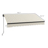 8' x 6.5' Retractable Awning, 280gsm UV Resistant Sunshade Shelter for Deck, Balcony, Yard, Beige and White