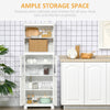 63" Kitchen Hutch Cabinet, 4-Door Kitchen Pantry Storage Cabinet with Adjustable Shelf for Dining Room, Living Room, White