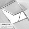8' L x 6' W Walk-In Polycarbonate Greenhouse with Roof Vent for Ventilation & Rain Gutter, Hobby Greenhouse for Winter