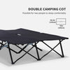 2 Person Folding Camping Cot for Adults, 50" Extra Wide Outdoor Portable Sleeping Cot with Carry Bag, Elevated Camping Bed, Beach Hiking