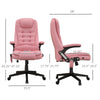 Heated Massage Office Chair, Heated Reclining Desk Chair with 6 Vibration Points, Armrest and Remote, Pink