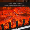 23" Electric Freestanding Fireplace, Fireplace Stove with Realistic LED Flames and Logs and Overheating Protection, 750W/1500W, White
