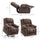 Overstuffed Power Lift Recliner Chair with Vibration Massage and Heat, Side Pockets, Pocket Spring for Comfort-Seeking Adults – Brown