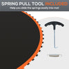 Trampoline Mat Replacement with Spring Pull Tool and 72 V-Hooks, Fits 12ft Trampoline, Using 5.5" Springs, Orange