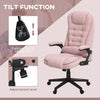 6 Point Vibrating Massage Office Chair with Heat, High Back Executive Office Chair rwith Padded Armrests & Remote, Pink