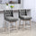 Swivel Bar Stools Set of 2, 27" Counter Height Stools with Linen Upholstery and Button Tufted Design for Kitchen