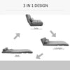 Convertible Bed Chair, Folding Floor Sofa Chair with Adjustable Backrest and Headrest, Dark Gray