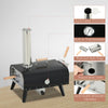 Pellet Wood Fired Pizza Oven, Outdoor Pizza Maker with 12" Rotating Stone, Peel and Waterproof Cover, Black