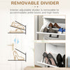 Shoe Cabinet with 2 Flip Drawers, Freestanding Shoe Cabinet Organizer for 10 Pairs, Narrow Shoe Organizer for Entryway, Hallway, White