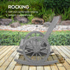 Wooden Rocking Chair, Adirondack Rocker Chair w/ Slatted Design and Oversized Back, for Porch, and Garden, Gray