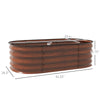 3.4 x 2 x 1ft Galvanized Raised Garden Bed Kit, Metal Planter Box with Safety Edging, Brown