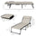 Folding Chaise Lounge Set with Reclining Back, 25.6" x 74" x 14.2", Khaki