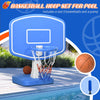 Pool Basketball Hoop Poolside with Ball, Pump for Inground Pools, Swimming Pool Games, Blue