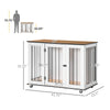 41.75" x 23.5" Wooden Dog Crate, Dog Cage with Wheels & Big Tabletop, Indoor Dog Crate Furniture with Lockable Door, White