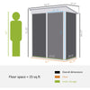 5'x3'x6' Garden Metal Sheds with floor, Small Lean-to Shed with Adjustable Shelf, Lock, Gloves, Cool Gray