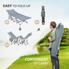 Heavy Duty 2 Person Camping Cot with Mattress for Adults With Portable Carrying Bag, Outdoor Folding Lightweight Sleeping Bed, Grey