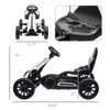 Kids Pedal Go Kart Outdoor Ride on Toy with Adjustable Seat, Swing Axle, Handbrake, 4 Wheels for Boys and Girls Aged 3-8 Years Old, White