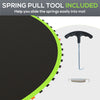 Trampoline Mat Replacement with Spring Pull Tool and 72 V-Hooks, Fits 12ft Trampoline, Using 5.5" Springs, Green