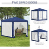 13' x 11' Hexagon Outdoor Party Tent Sun Shelter Canopy with Protective Mesh Screen Walls, Blue