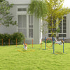 4 Pcs Agility Training Equipment for Dogs w/ Weave Poles Adjustable Hurdle Jumping Ring, Pause Box for Backyard Orange