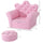 Kids Sofa Set with Footstool, Princess Sofa with Diamond Decoration
