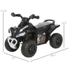 No Power Kids Ride On Push Car, 4 Wheels Foot-to-Floor Sliding Walking ATV Toy with Music and Light for 18-36 Months, Black