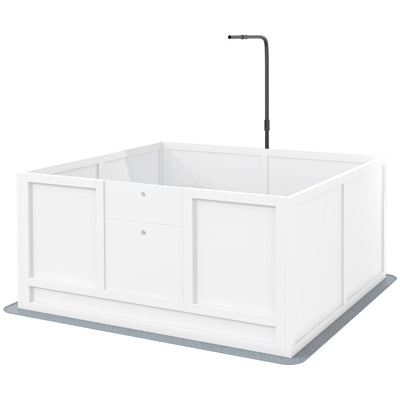 Whelping Box for Puppies Birth with Pee Pad, Pig Rail, Adjustable Door, for Small Medium Large Breed Dogs, 41