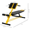 Adjustable Dumbbell Exercise Bench, Foam Leg Holders, Exercise Abs, Arms, Core, Strength Workout Bench for Home, Yellow