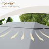 10' x 13' Gazebo Replacement Canopy Cover, Gazebo Roof Replacement (TOP COVER ONLY), Light Gray