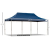 10' x 20' Heavy Duty Pop Up Canopy with 7 Removable Zippered Sidewall, Bottom Privacy Sidewall, Roller Bag, Upgraded Tube, Party Event, Blue