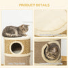 28 Inch Cat Condo, 3 Story Cat Hideaway with Sisal Scratching Pad